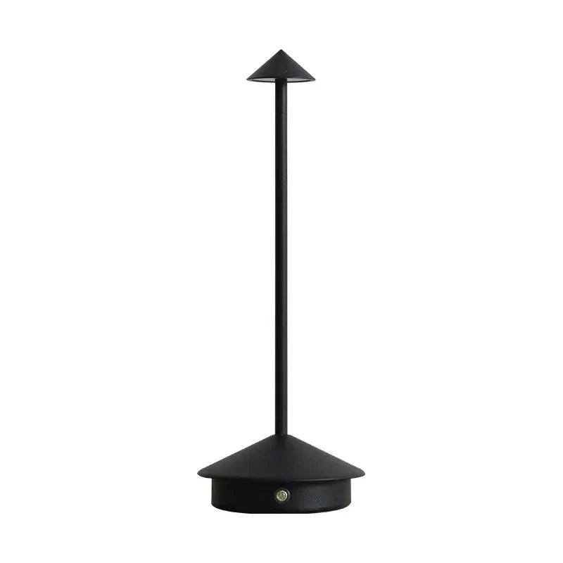 Elegant rechargeable metallic table lamp