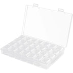Small 28 Compartments Diamond Box Clear Plastic Jewelry Craft Storage Container