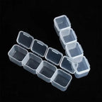 Small 28 Compartments Diamond Box Clear Plastic Jewelry Craft Storage Container