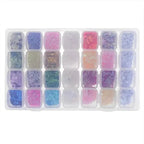 Small 28 Compartments Diamond Box Clear Plastic Jewelry Craft Storage Container