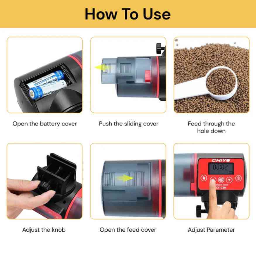 Smart Automatic Aquarium Feeder | Programmable, Moisture-Resistant & Adjustable Portions for Fish Care