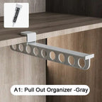SmartGlide Pull-Out Rack – Space-Saving Closet Organizer for Pants, Scarves, Ties – Easy Glide System – Stylish and Modern Design