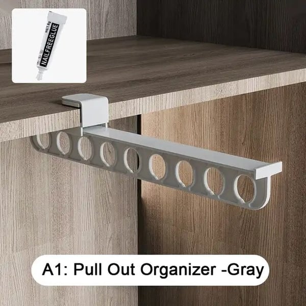 SmartGlide Pull-Out Rack – Space-Saving Closet Organizer for Pants, Scarves, Ties – Easy Glide System – Stylish and Modern Design