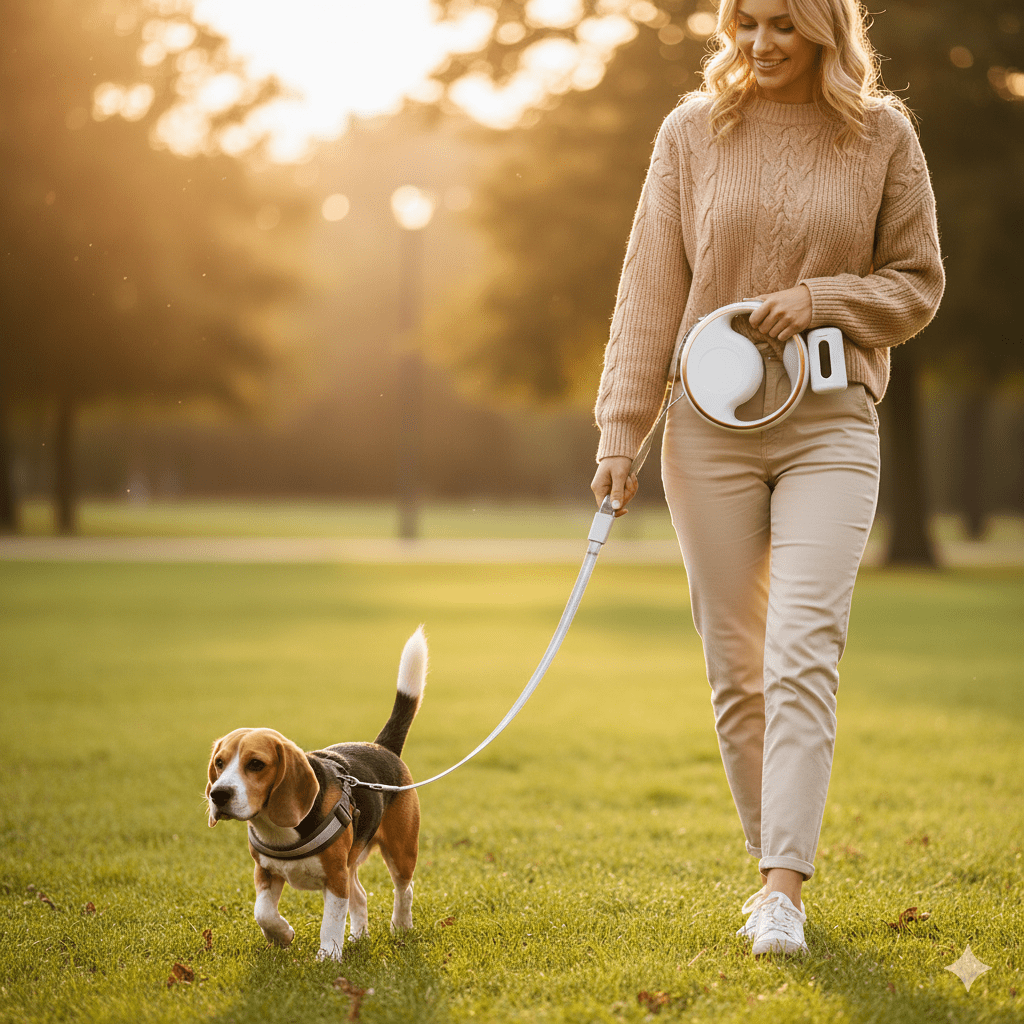 SmartLead – Automatic Dog Leash with LED Light and Waste Bag Holder