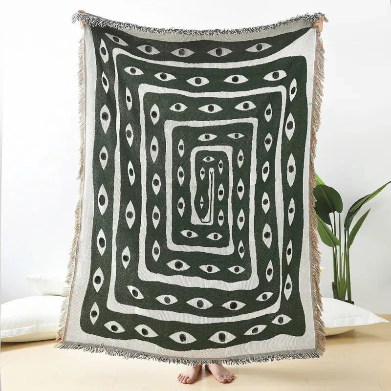 Snake Eye Design Sofa Blanket