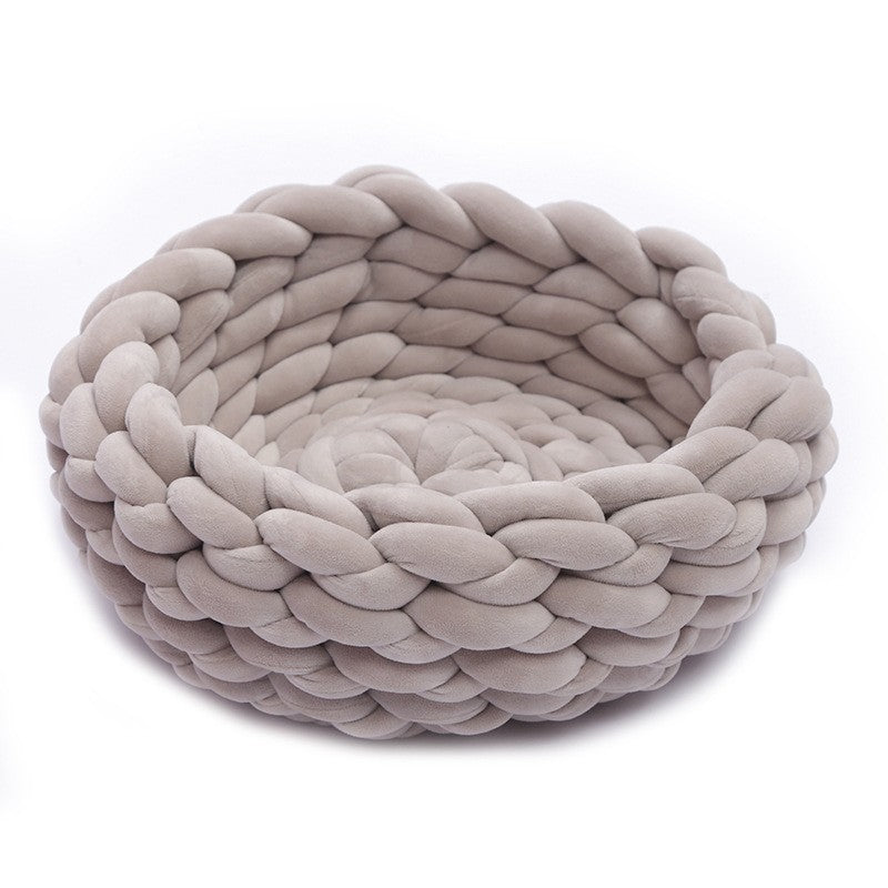 SNUGWOOL – Soft Woolen Basket for Pets with High Edge Support