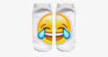 3D smiling emoji fashion one-sided print cotton socks