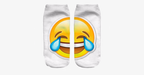3D smiling emoji fashion one-sided print cotton socks