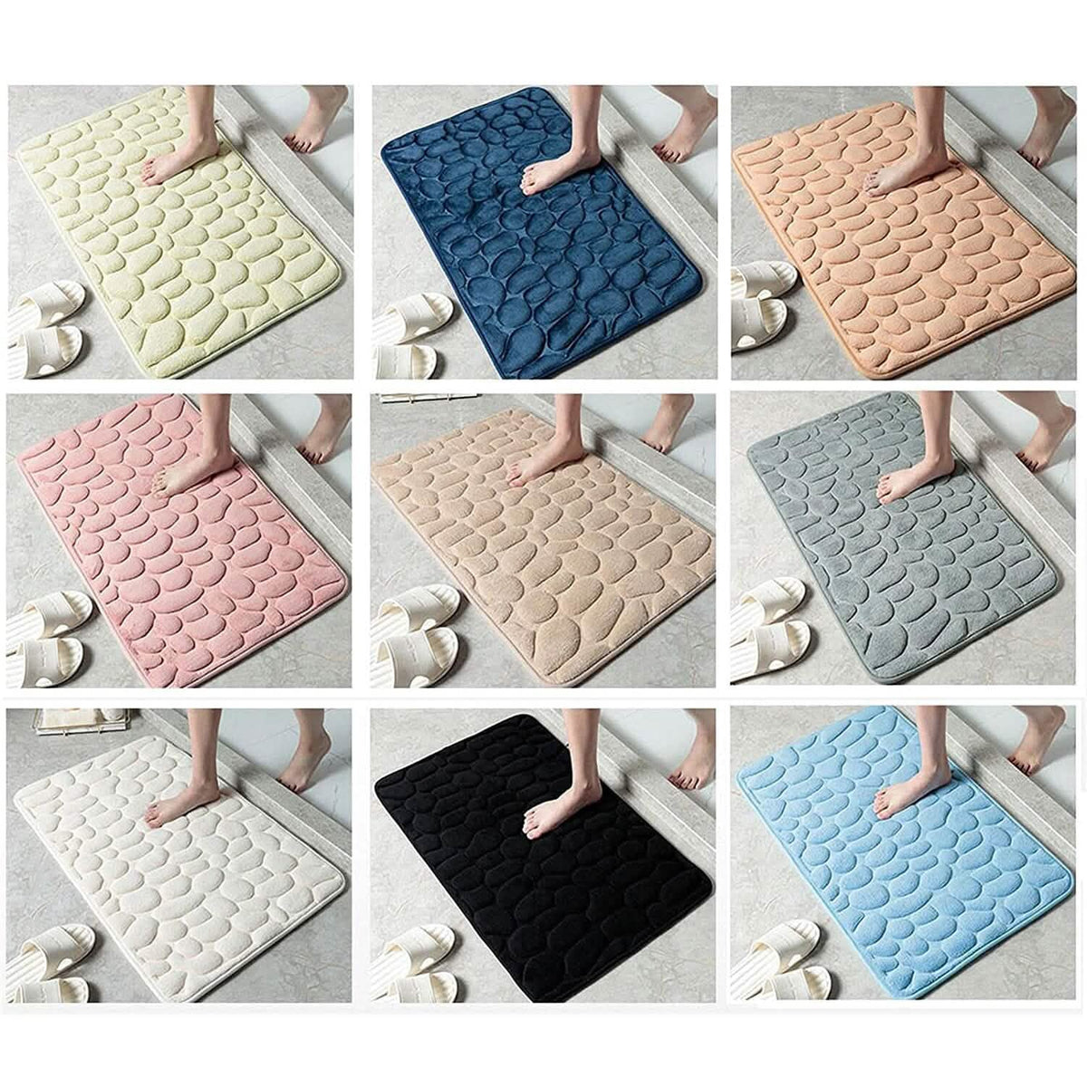 Soft Memory Foam Non-Slip Headstone Pattern Bath Mat