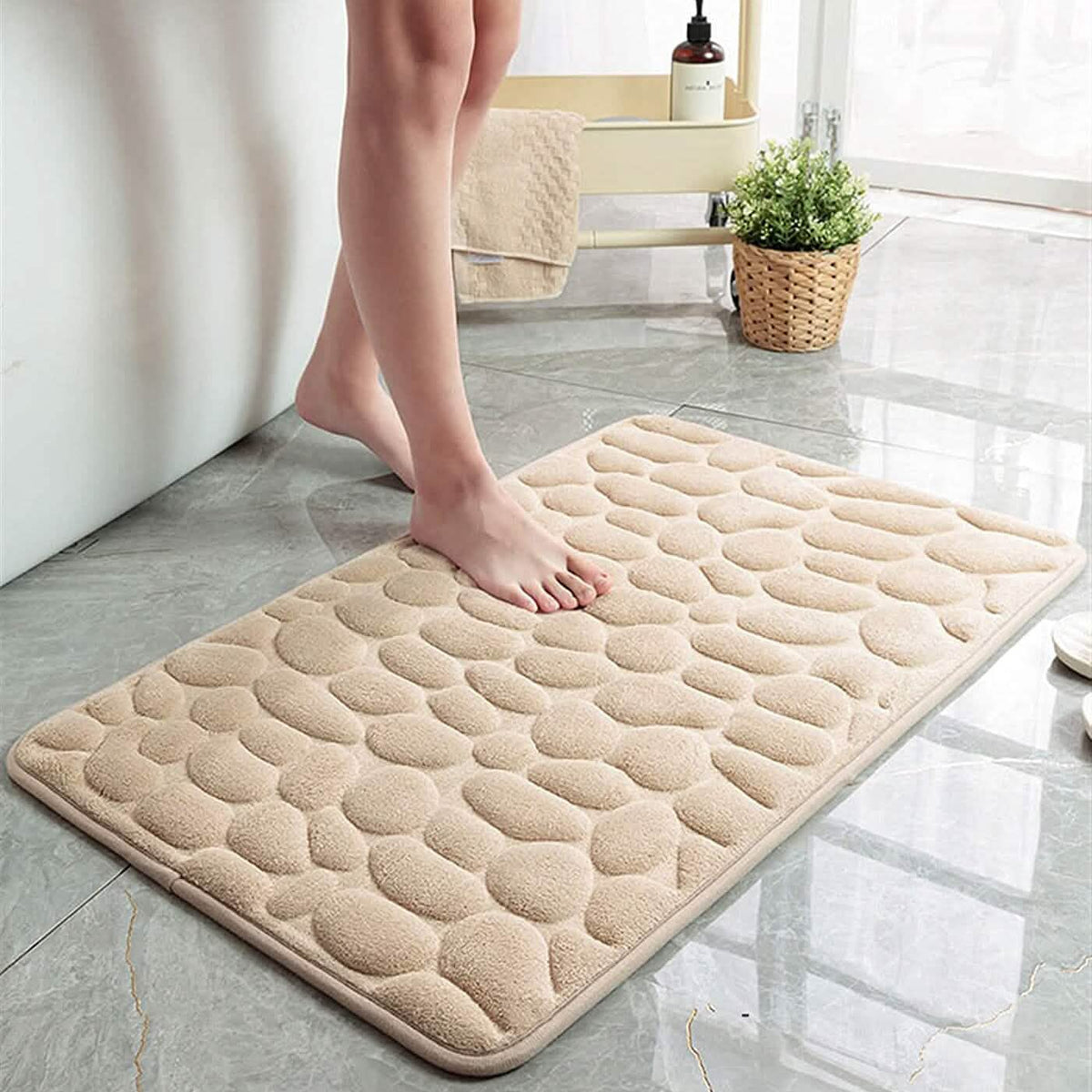 Soft Memory Foam Non-Slip Headstone Pattern Bath Mat