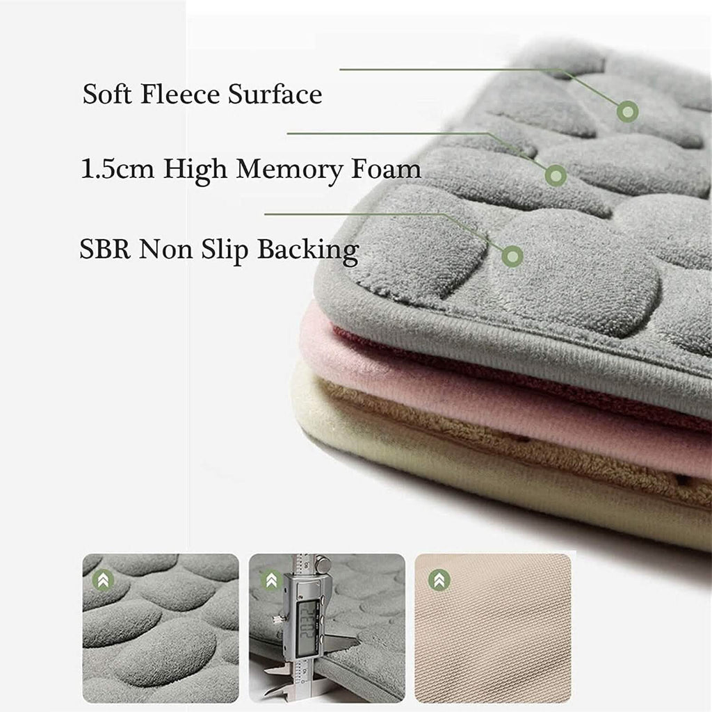 Soft Memory Foam Non-Slip Headstone Pattern Bath Mat