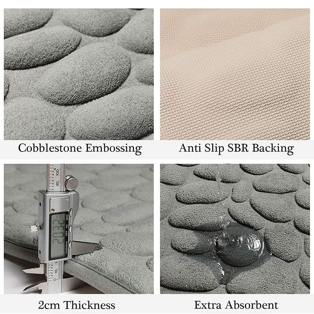 Soft Memory Foam Non-Slip Headstone Pattern Bath Mat