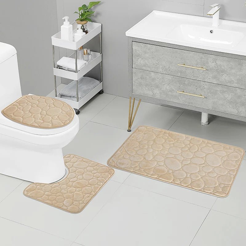 Softura – 3-Piece Non-Slip Bathroom Mat Set with Comfort & Style