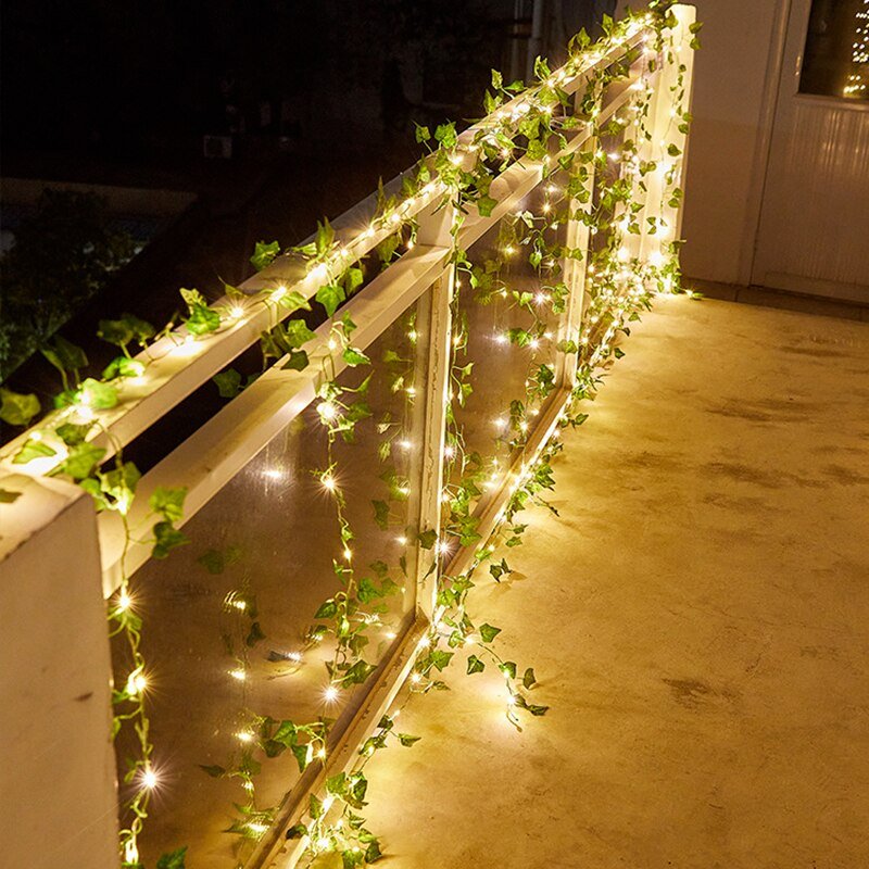 IvyGlow Solar Light Chain Ivy | Waterproof | LED Mood Light for Garden & Balcony | Decor for Outdoor Areas