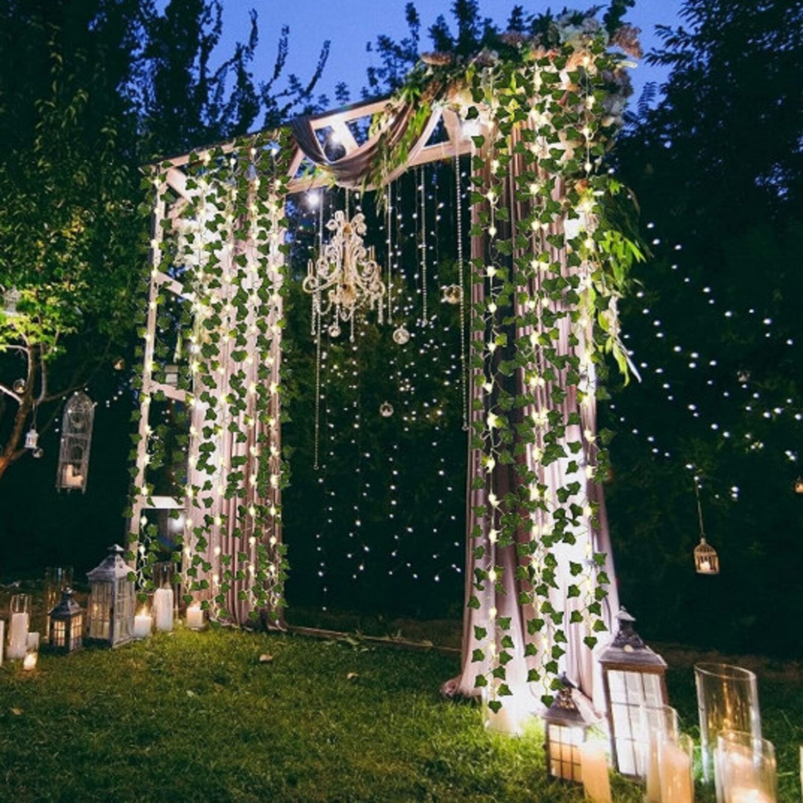 IvyGlow Solar Light Chain Ivy | Waterproof | LED Mood Light for Garden & Balcony | Decor for Outdoor Areas