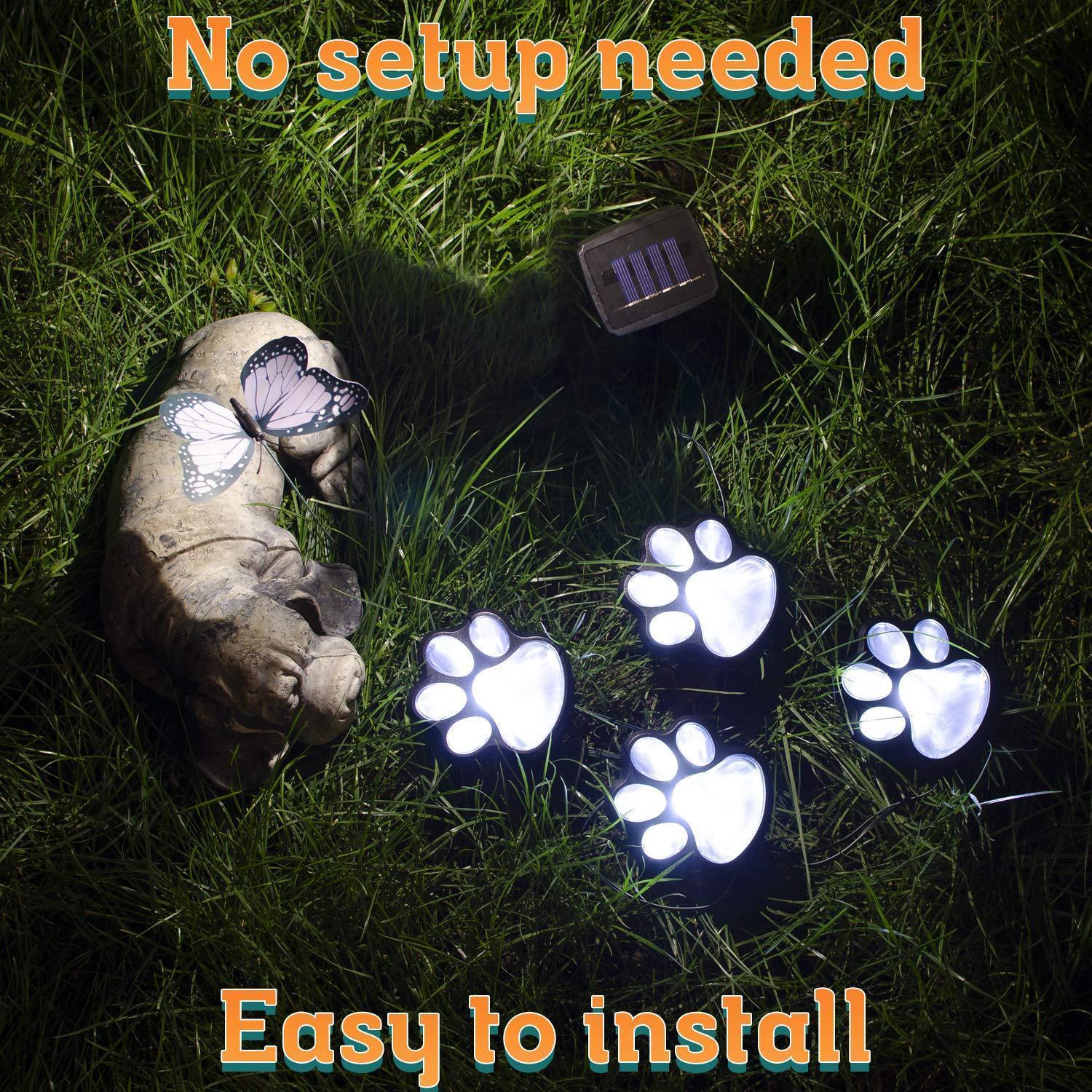 Paw Print Garden Lights