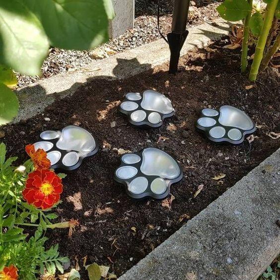 Paw Print Garden Lights