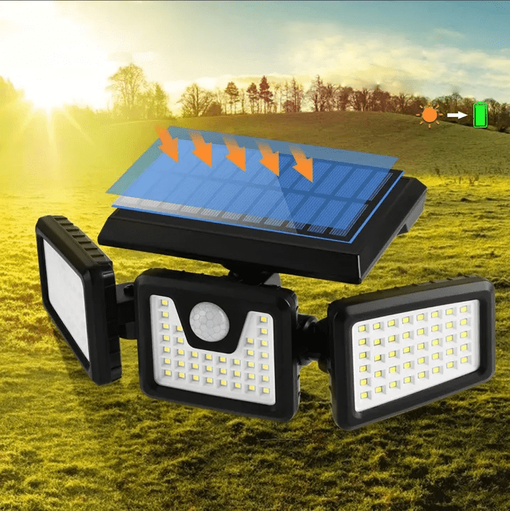 SOLARMAX – 360° Rotating Triple Head Solar Security Wall Light