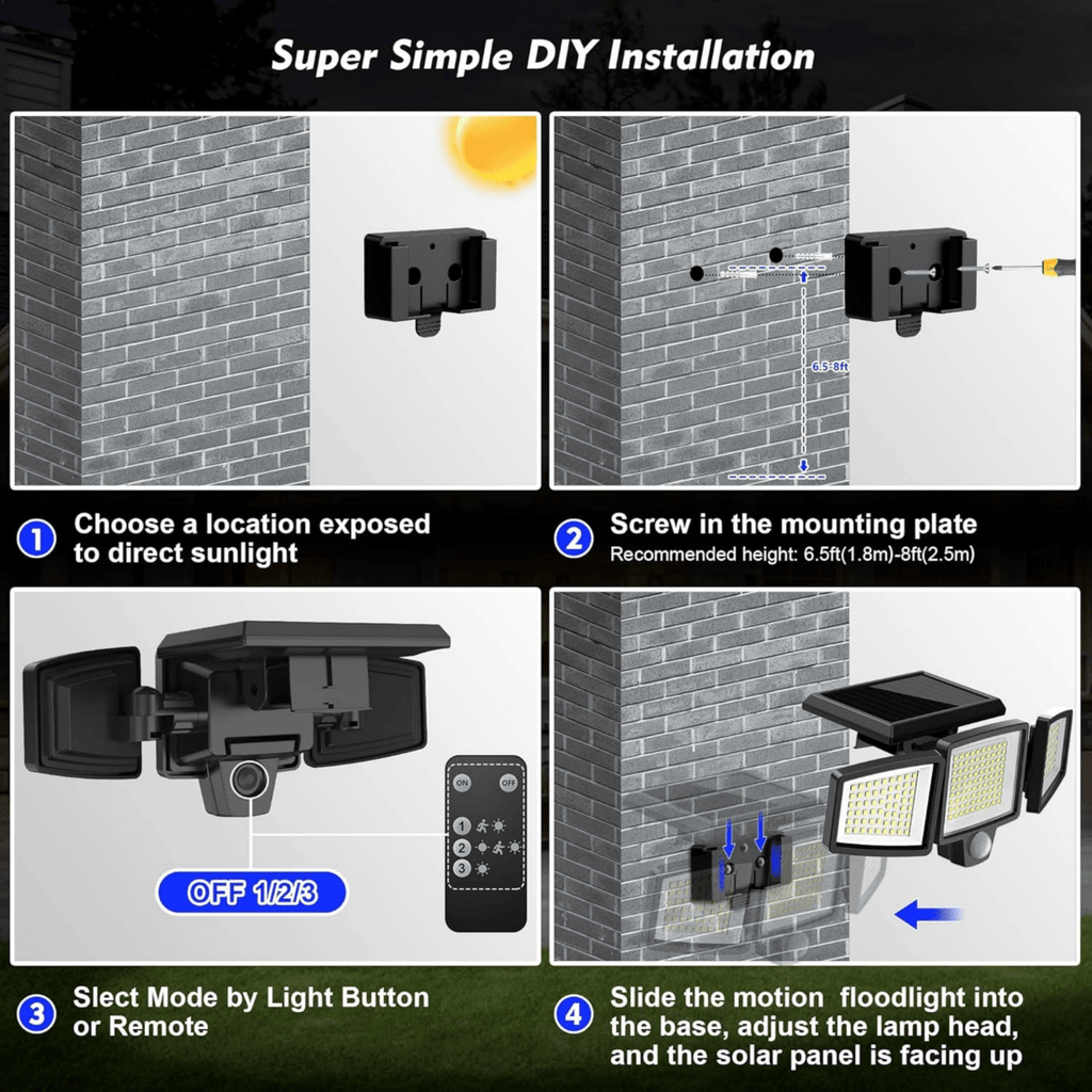 SOLARGUARD – Solar Security Light with Motion Sensor and Remote Control