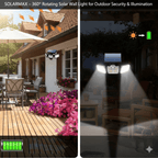 SOLARMAX – 360° Rotating Triple Head Solar Security Wall Light