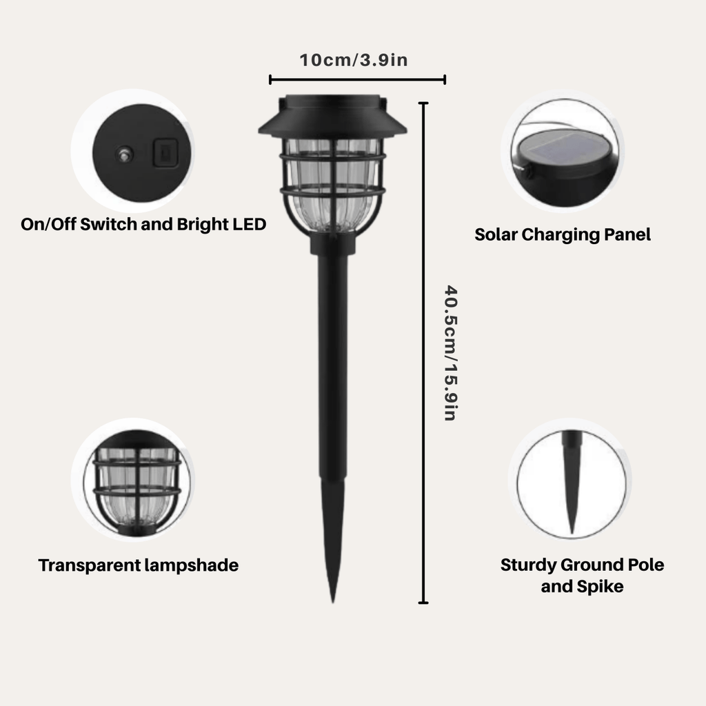 SOLARSPIKE – 2 Pack Solar Powered Pathway Lights for Outdoor Garden Illumination