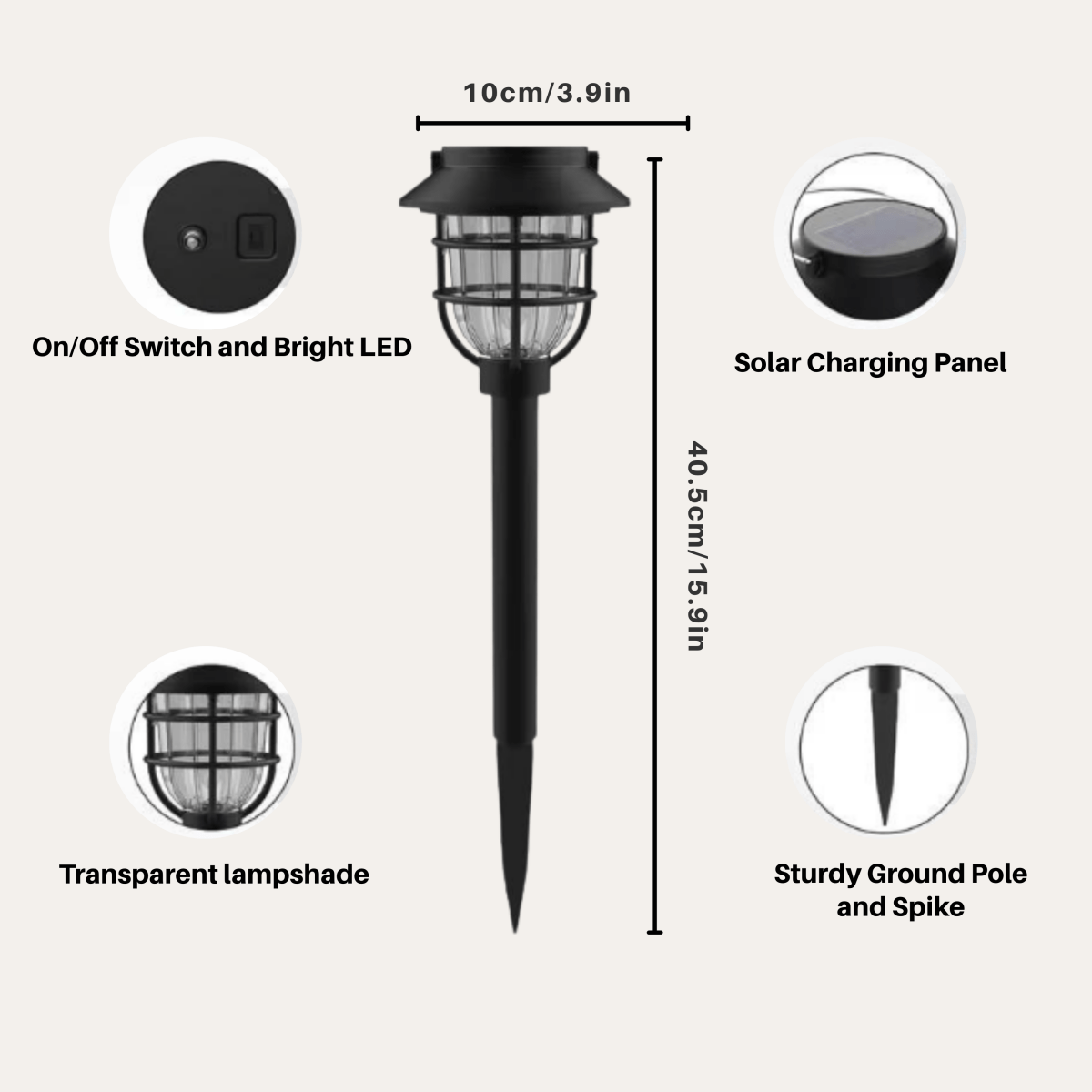 SOLARSPIKE – 2 Pack Solar Powered Pathway Lights for Outdoor Garden Illumination