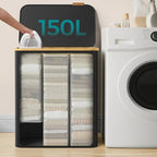 SortiSpace Laundry Basket – 150L Foldable Laundry Basket with 2 Compartments