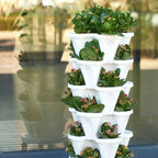 Space-saving Stackable Plant Pots - StrawberryStack