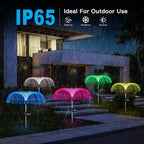 Functional Outdoor Lights - Solar Fiber Optic Jellyfish Garden Lamp
