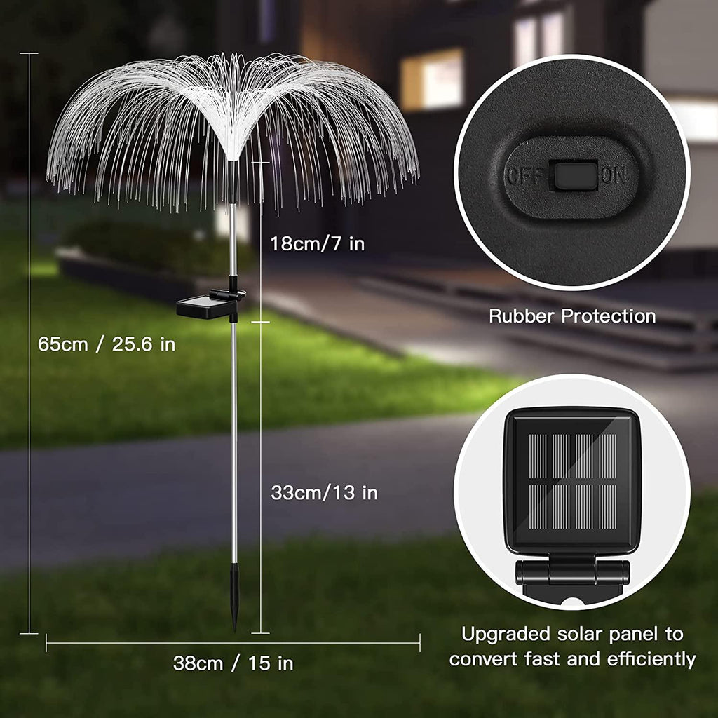 Functional Outdoor Lights - Solar Fiber Optic Jellyfish Garden Lamp