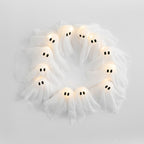 SPOOKGLOW – LED Ghost Wreath with 12 Illuminated Spirits
