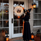 SPOOKGLOW – LED Ghost Wreath with 12 Illuminated Spirits