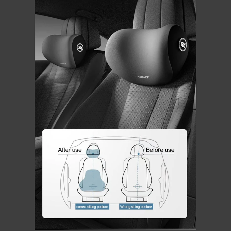 [Creative gift] Neck and waist pillow for the car headrest