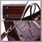 Bag with crocodile embossing.
