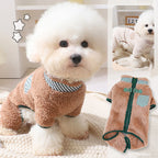 Cozy dog coat with D-rings