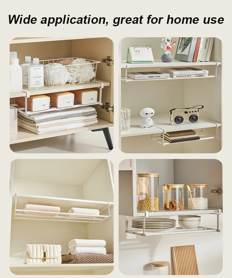 Multifunctional shoe rack with clips in stainless steel for more space in the shoe closet