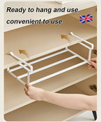 Multifunctional shoe rack with clips in stainless steel for more space in the shoe closet