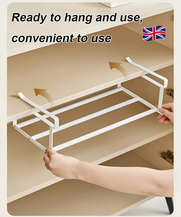 Multifunctional shoe rack with clips in stainless steel for more space in the shoe closet