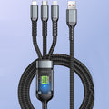 Transparent glowing 3-in-1 super fast charging cable