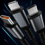 Transparent glowing 3-in-1 super fast charging cable