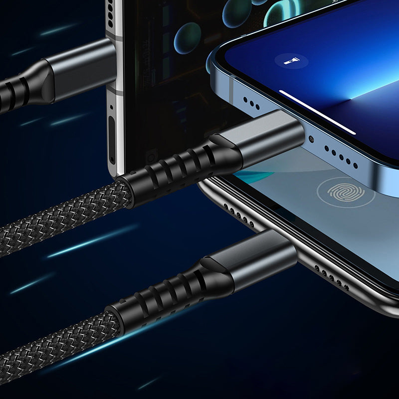 Transparent glowing 3-in-1 super fast charging cable
