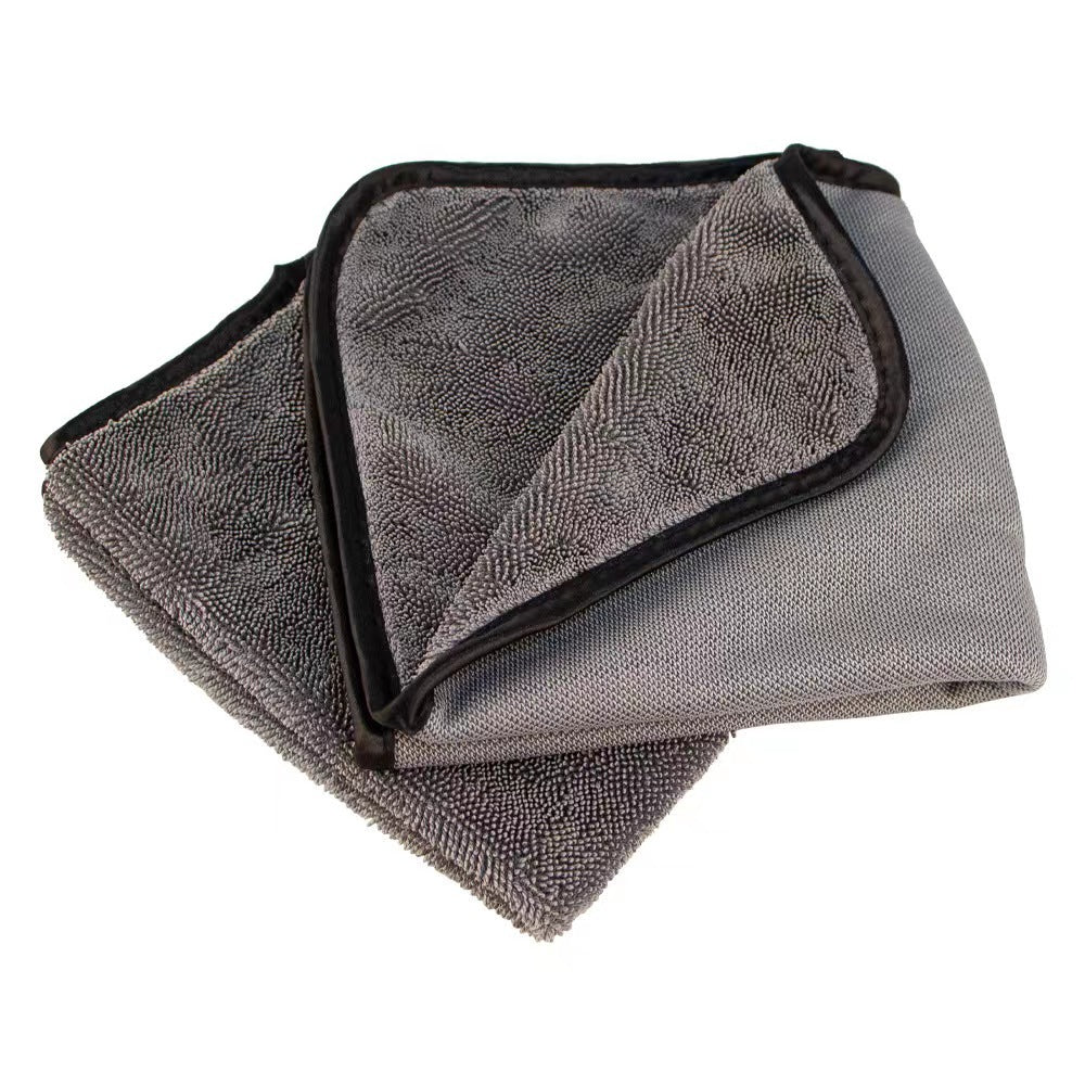 Twisted microfiber towel for car washing and glass cleaning