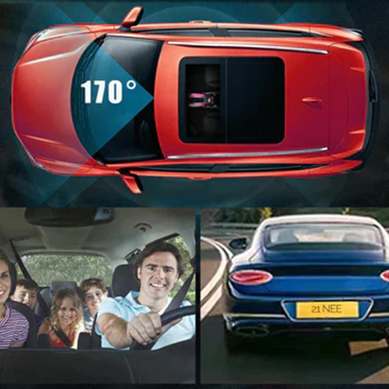 Car camera with 170° wide angle and 1080p dual lens