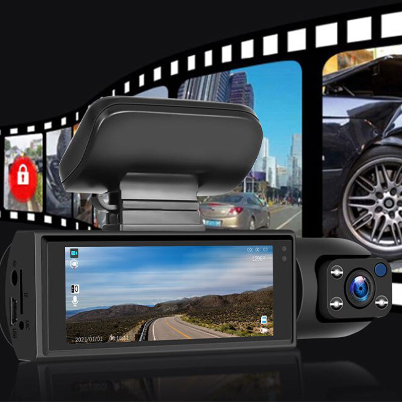 Car camera with 170° wide angle and 1080p dual lens