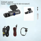 Car camera with 170° wide angle and 1080p dual lens