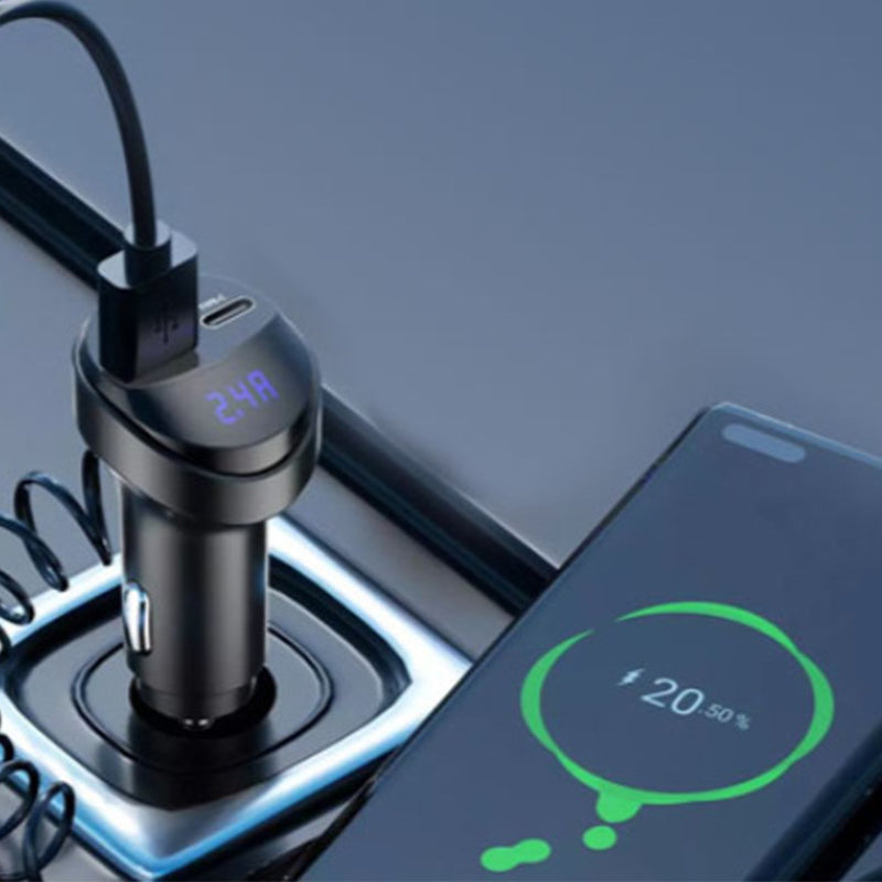 Fast charging car adapter with 3-in-1 charging cable