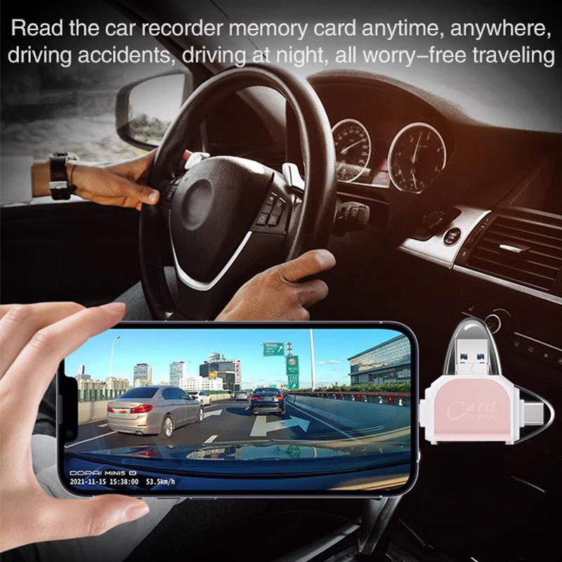 4-in-1 multifunctional card reader with multiple ports