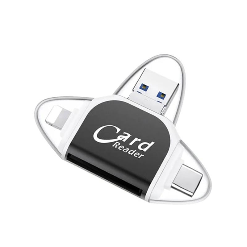 4-in-1 multifunctional card reader with multiple ports