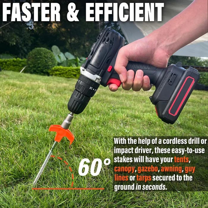 Tent pegs that can be screwed into the ground