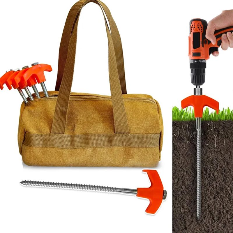 Tent pegs that can be screwed into the ground